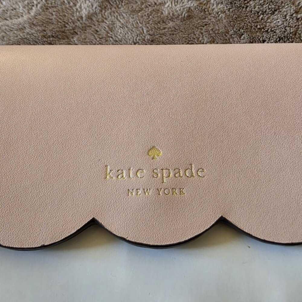 Kate Spade Gemma Scallop Wallet On Chain Rose Smoke Pink Crossbody NWT - Picture 9 of 16